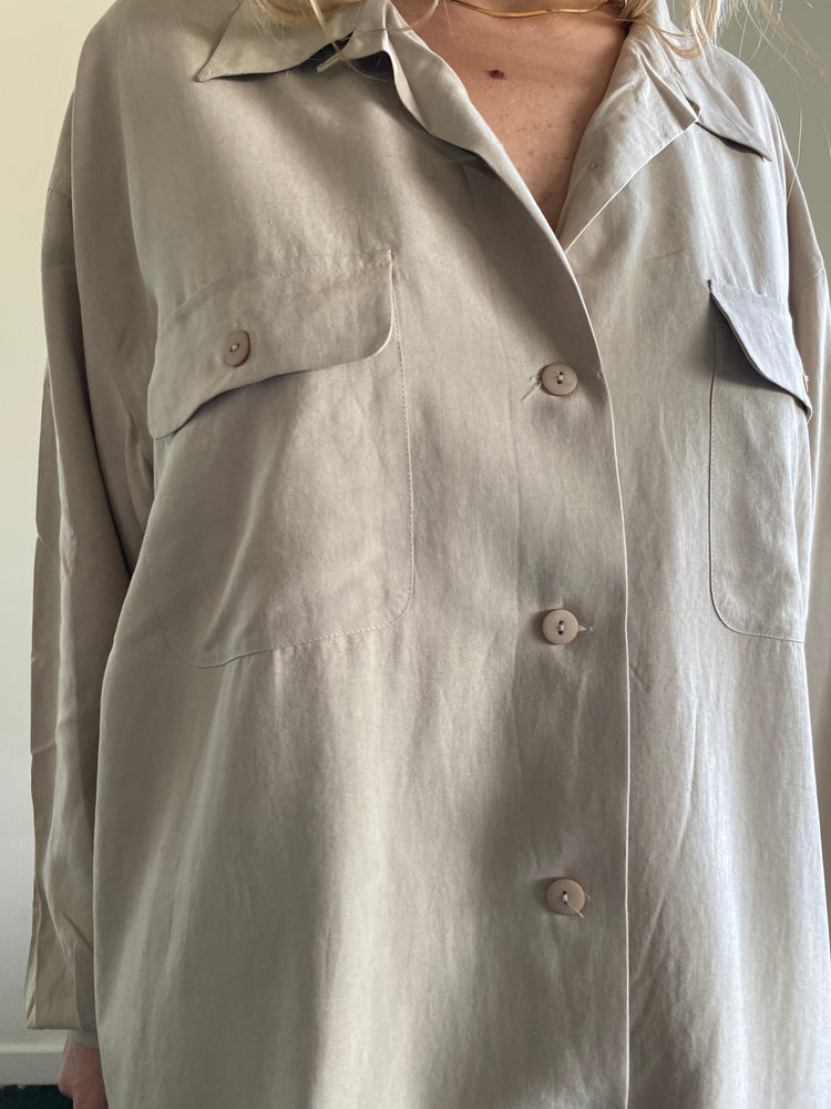Vintage Silk Beige Shirt