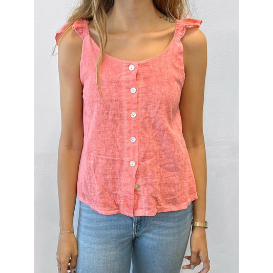 Only Accessories Linen Tank Coral