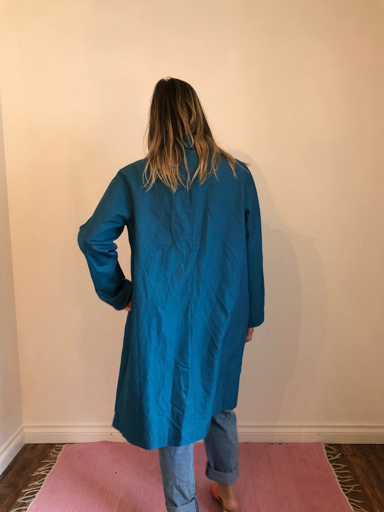 Vintage Mid Length Teal Coat