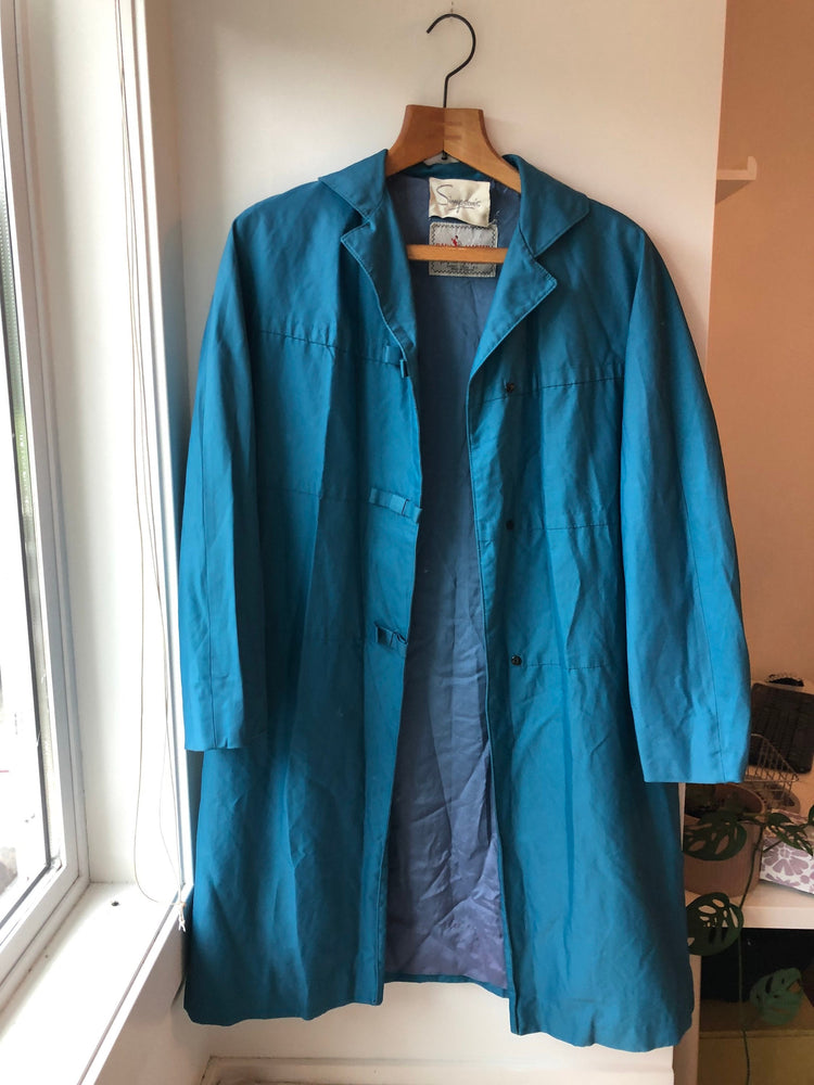 Vintage Mid Length Teal Coat
