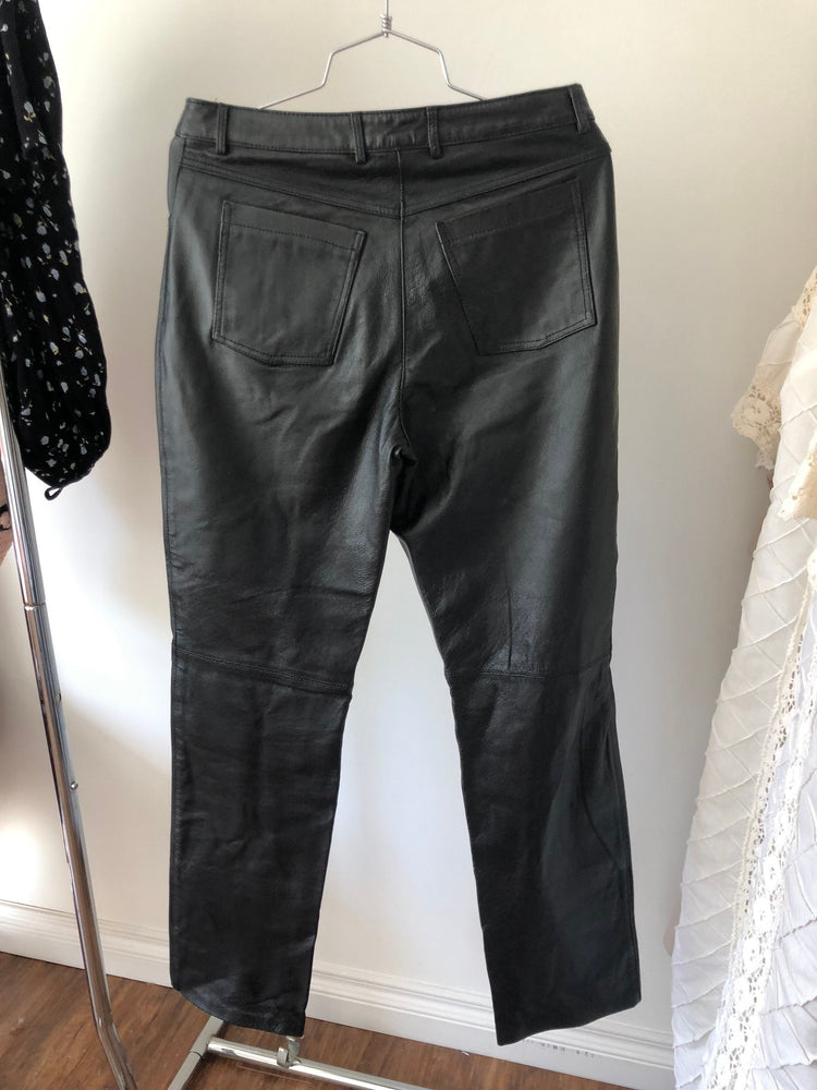 Vintage Boot Cut Leather Pants